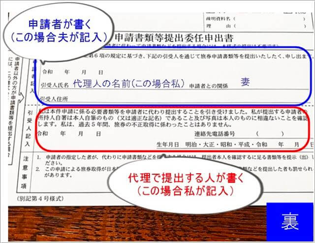 配偶者のパスポートを代理で申請する場合