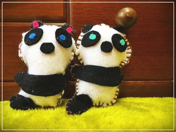 子供と手芸 手縫いとボンドで可愛いパンダのマスコットを作りました ゆうゆうブログ