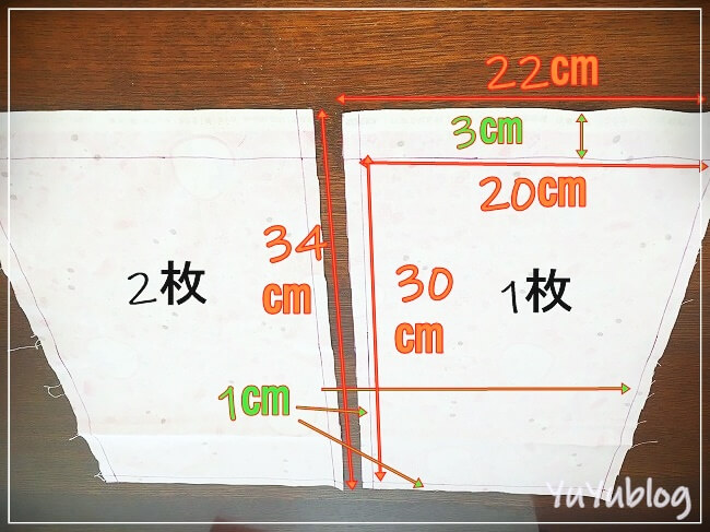 同じ大きさのものを2枚用意