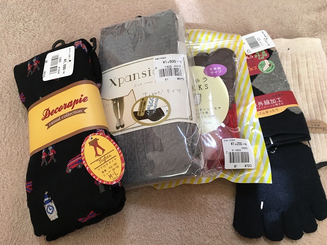 購入した靴下やタイツ 購入した靴下やタイツ