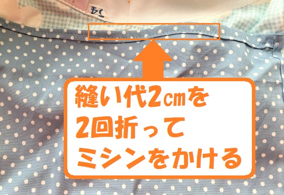 f:id:nyuuko:20180816211145j:plain 縫い代にミシンをかけます