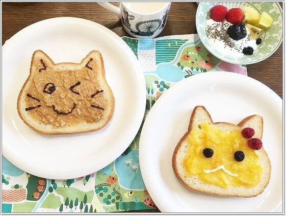 アレンジしたねこねこ食パン