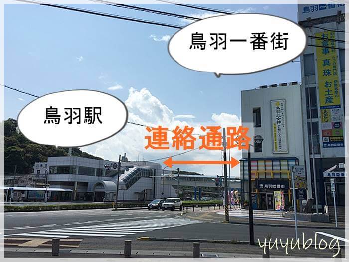 鳥羽1番街と鳥羽駅の距離感