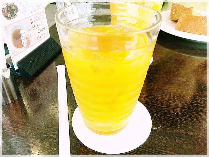 グランシャリオのランチで頼んだオレンジジュース