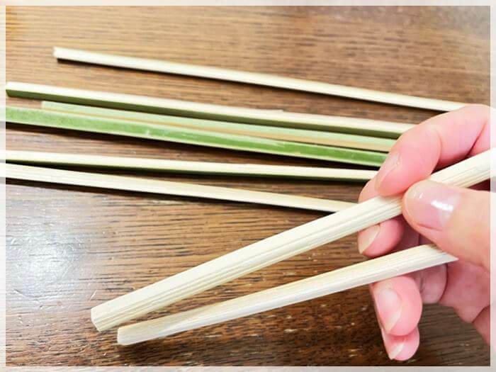 竹で手作りしたお箸