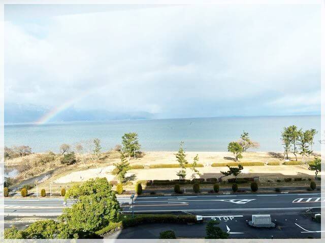 琵琶湖マリオットホテル和室から見える景色