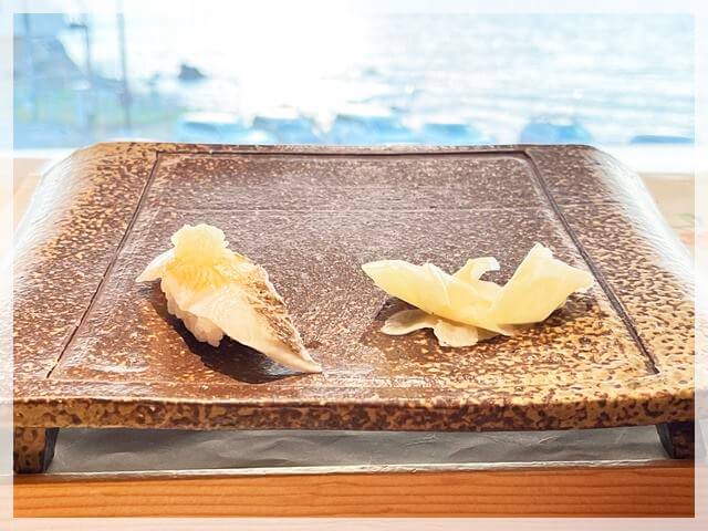 ホテルシーモア「すし八咫」の寿司（太刀魚）