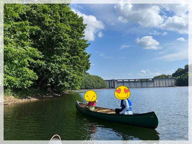 北海道サホロ湖でカヌー