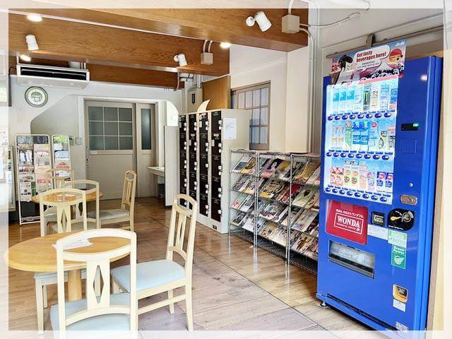 大山崎山荘美術館のレストハウスの中の様子