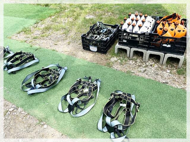琵琶湖バレイのアスレチック「スカイウォーカー」の装備
