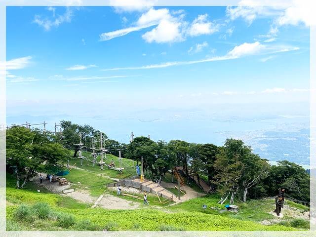 琵琶湖バレイでアスレチック「スカイウォーカー」