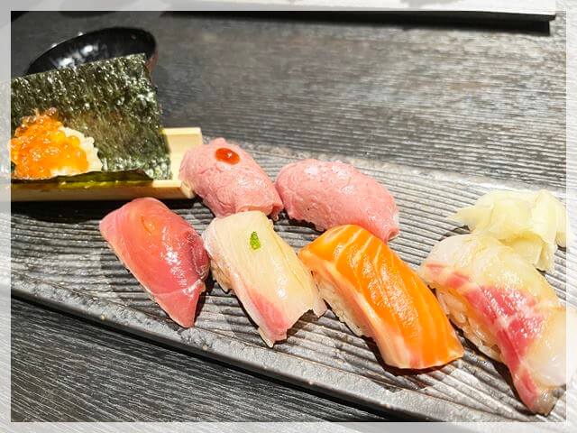 「紅炉庵」の江戸前寿司ランチのお寿司