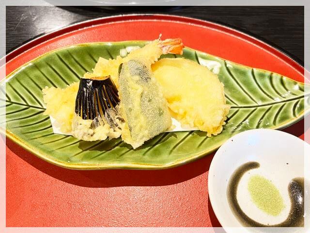 鳳の和食「割烹竜起」の竜起レディースセットの天ぷら