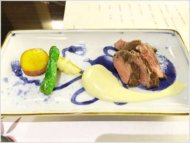 奈良ホテル和食レストラン「華菊」のステーキ