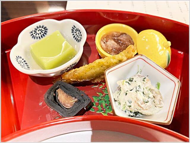奈良ホテル和食レストラン「華菊」の前菜