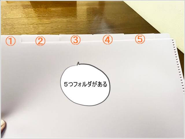 セリアのA４ファイルの5インデックス