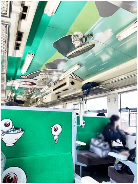 鬼太郎列車の目玉おやじの天井
