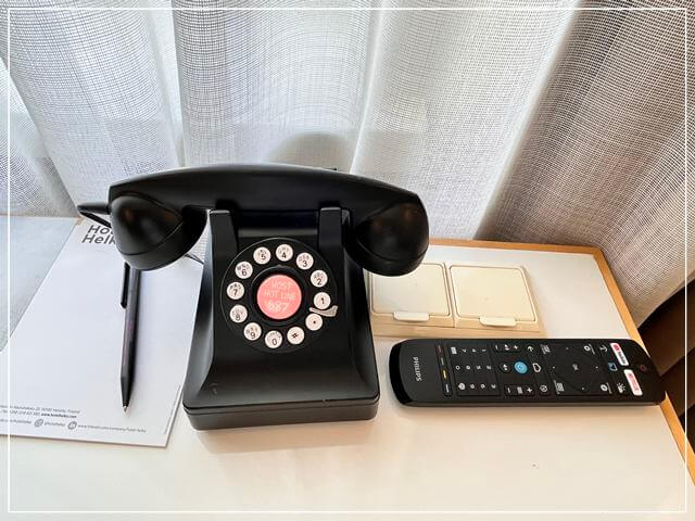 フィンランドのヘルシンキにあるホテルヘルカにあったレトロな電話