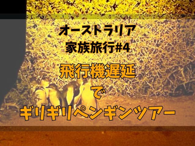 【オーストラリア家族旅行＃4】飛行機遅延でレンタカー受付が間に合わない！？ギリギリのペンギンツアー