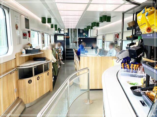 フィンランドの電車の中にあった売店