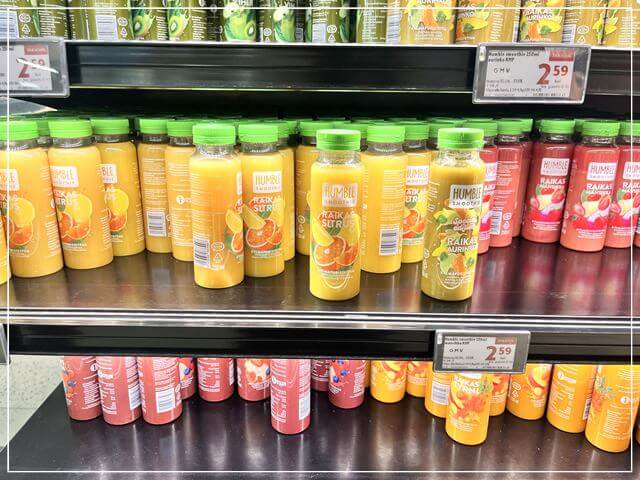 フィンランドのスーパー「K-supermarket」で売られているジュース
