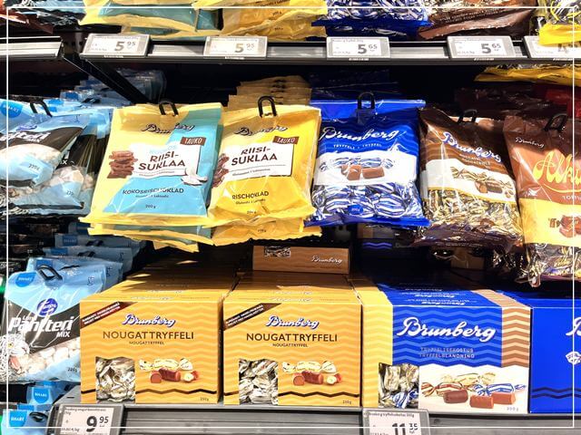 フィンランドのスーパー「K-supermarket」で売られているばらまき用土産におすすめの個包装のチョコレート