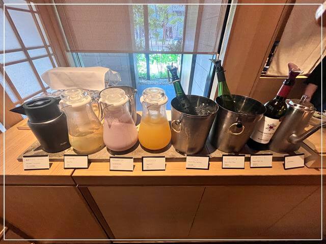 由縁札幌のウエルカムドリンクは種類が豊富でお酒もあり