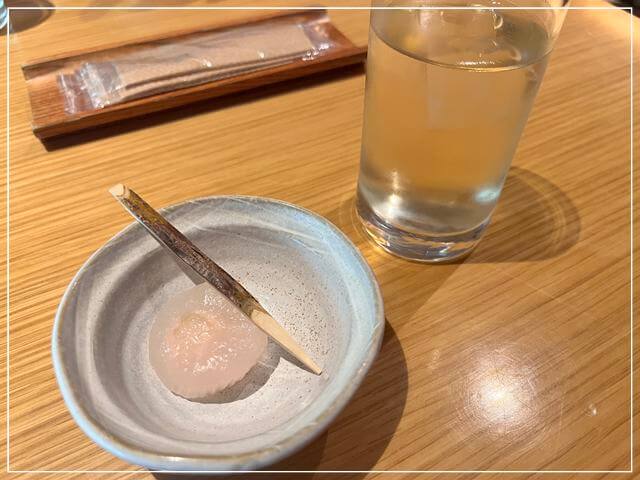 由縁札幌でもらえる無料の日替わりスイーツ(桃)